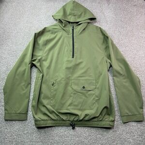 ELWOOD‎ Men's XL Windbreaker Pullover 1/2 Zip Hooded Outdoors Jacket Green